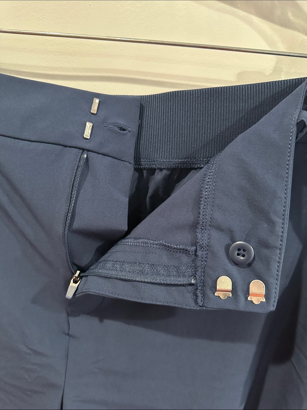 High-Rise Navy Women’s Tailored Shorts - Picture 7 of 8